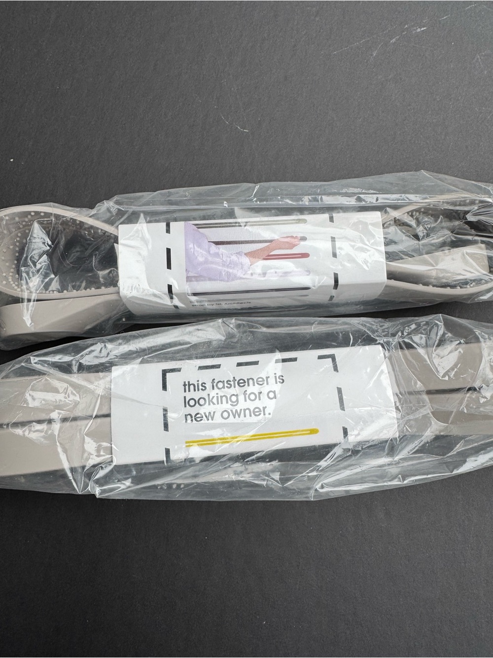 NWT Droog Design Wall Straps, light Gray, Pack of 2